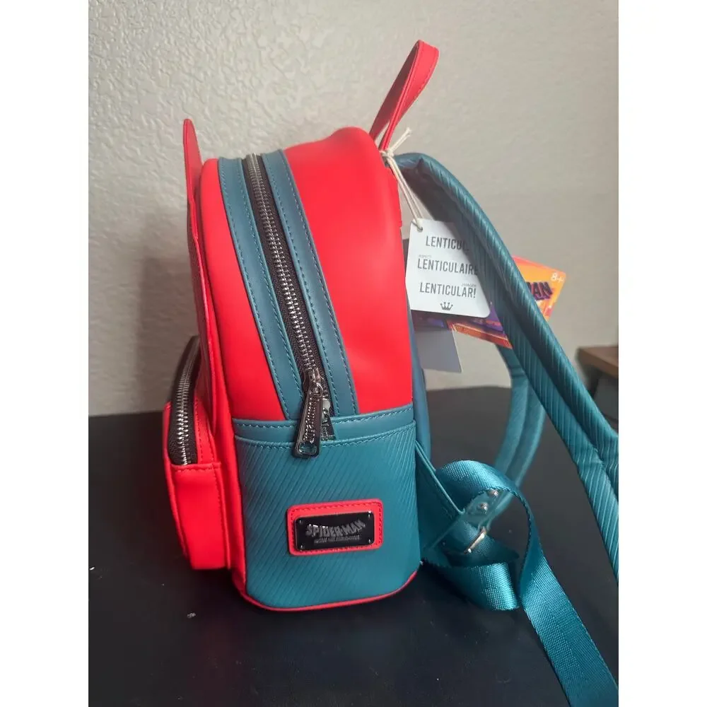 Loungefly Spiderman Spider Verse Lenticular Mini Backpack Bag NWT Spider Man